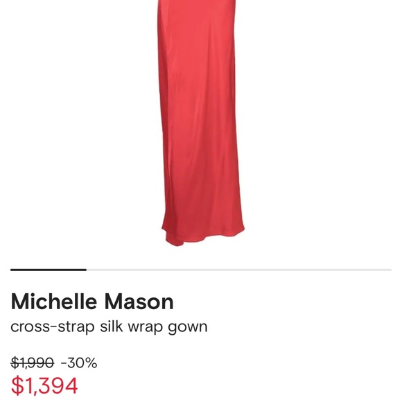 Michelle Mason Cross Strap Silk Wrap Gown (100% Silk) - Picture 5 of 6